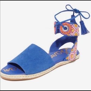 Sam Edelman Shae Beaded Leather Espadrille Sandals Size 6.5